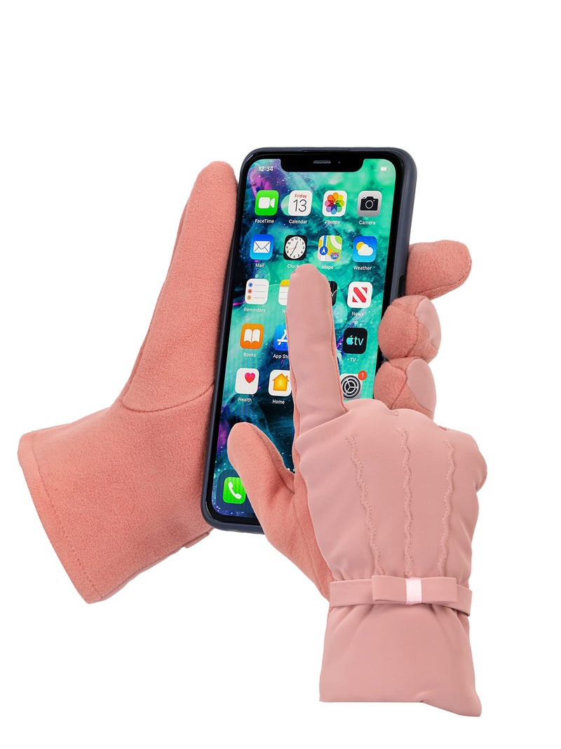 FabSeasons Winter Gloves For Girls & Women, with faux fur on the inner for cold weather, Mobile touchscreen enabled - Image 5
