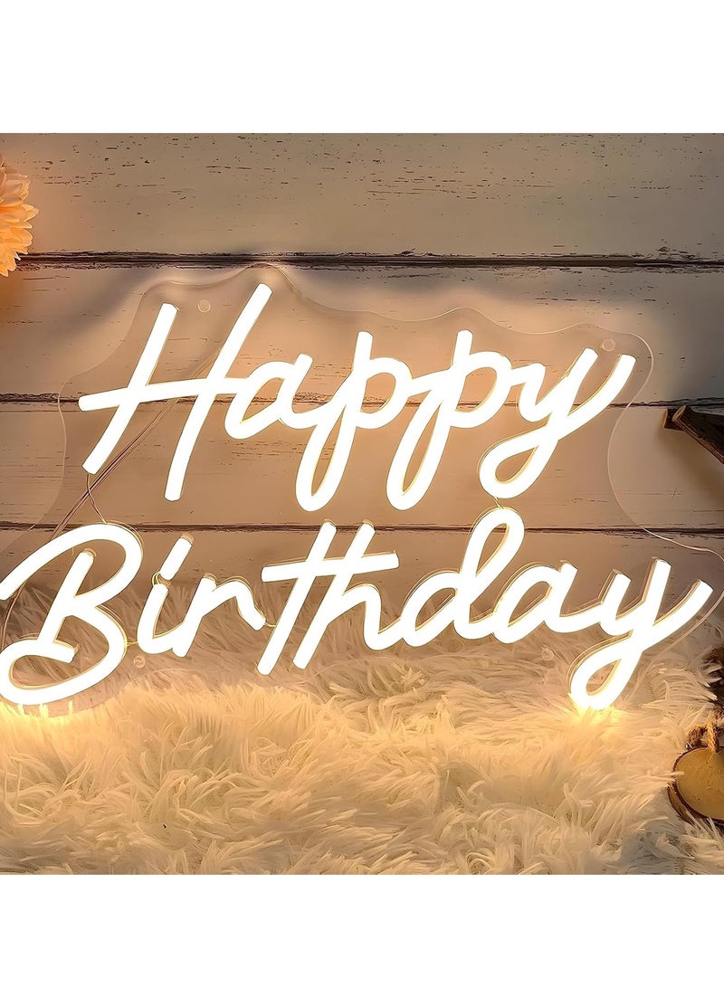 Soofam Happy Birthday Neon Sign Wall Decoration Light for Bedroom Cafe Anniversary Party, Reusable and Dimmable Happy Birthday Led Neon USB Powered 5V - Image 5