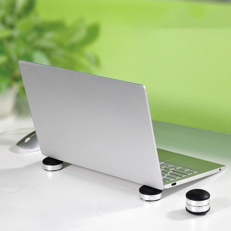 2Pcs Black Portable Laptop Stand Adjustable Height Cooling Riser For Desktop And Travel - Image 5
