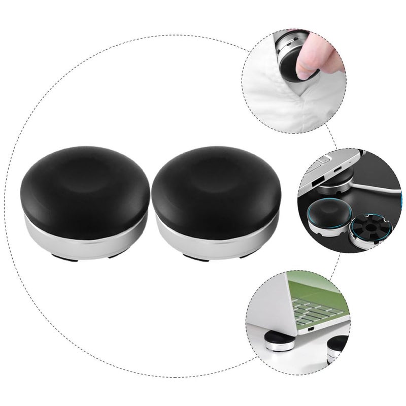 2Pcs Black Portable Laptop Stand Adjustable Height Cooling Riser For Desktop And Travel - Image 4
