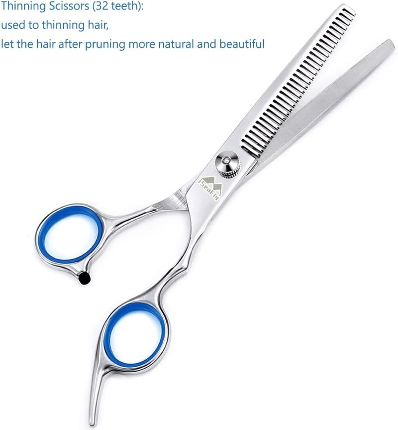 iSeaFly Dog Scissors with Round Tip, 6 in 1 Dog Grooming Kit, Stainless Steel Pet Grooming Scissors for Full Body, Face, Nose, Ear and Paw (Blue) - Image 3