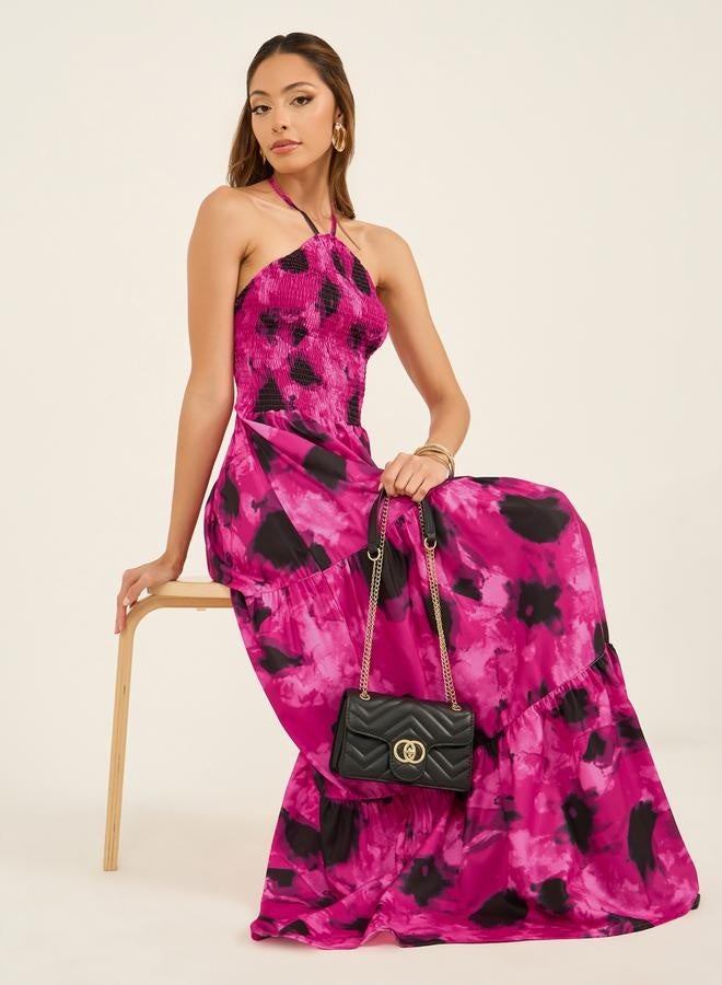 Styli All-Over Print Sleeveless A-Line Maxi Dress - Image 1