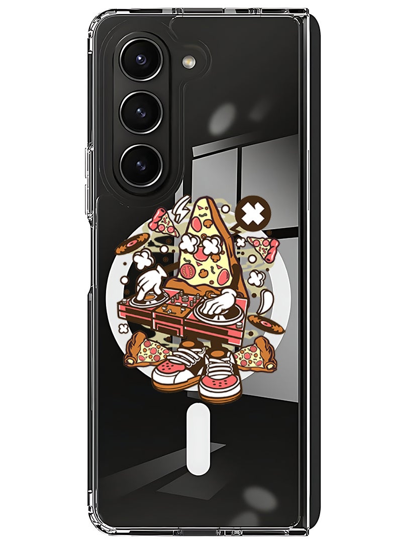 Theodor Magnetic Case for Samsung Galaxy Z Fold 5 Compatible with MagSafe Wireless Charging, Shockproof Phone Bumper Cover Pizza dj - Image 1