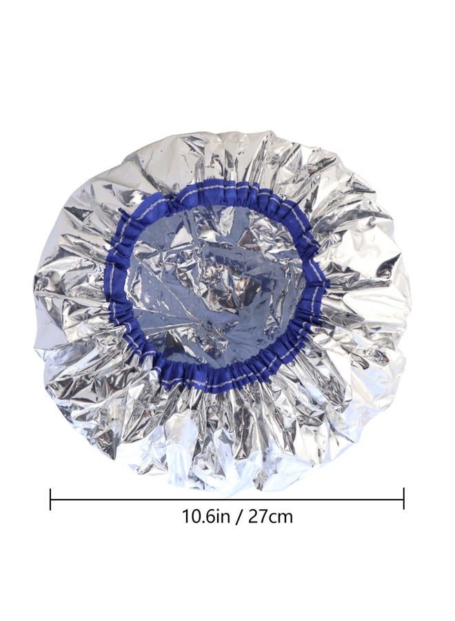 TCOTBE 2 pieces conditioning caps made of aluminum foil, thickened shower caps for hot oil treatment, reusable hair processing caps for home and salon use, hair dyeing and hot oil treatment tools - Image 2