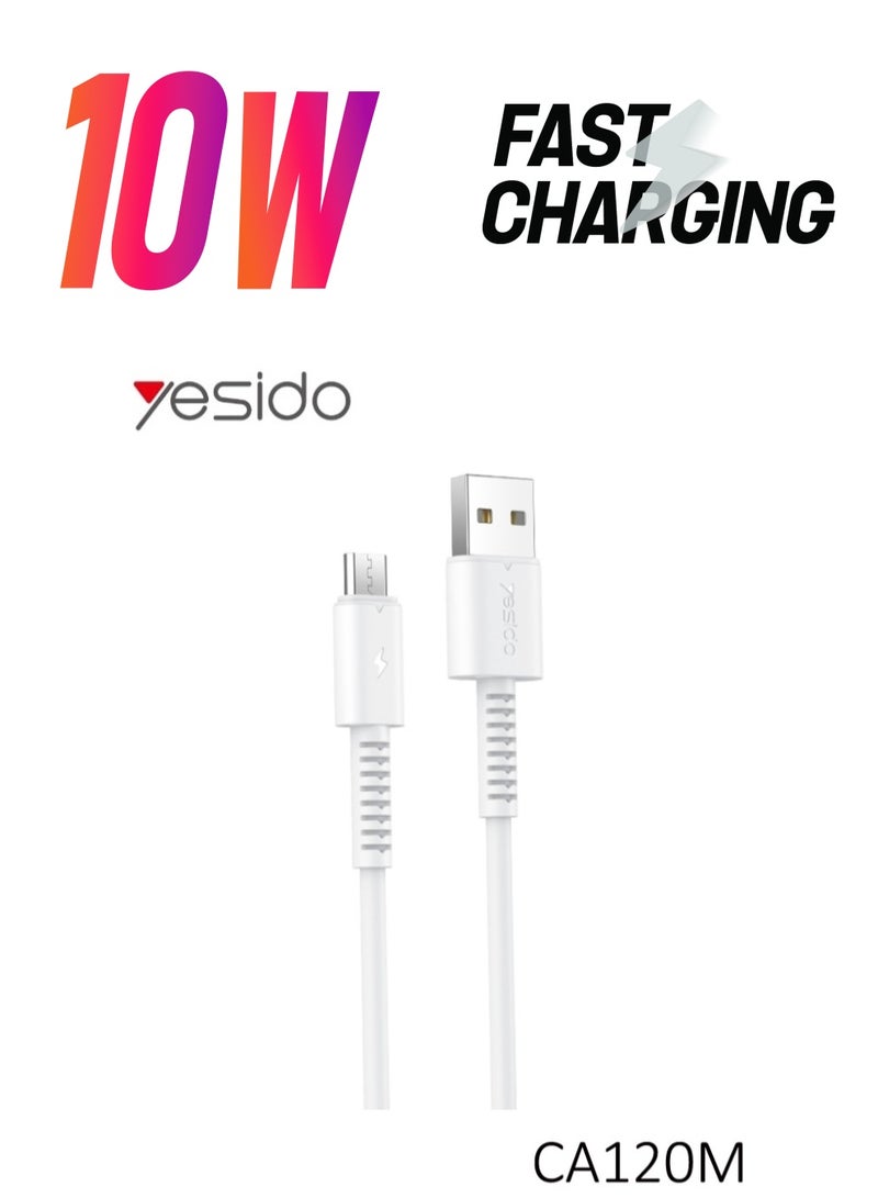 يسيدو كابل USB ميكرو للشحن السريع من Yesido CA120M، مخرج 2A، 1 متر - Image 1