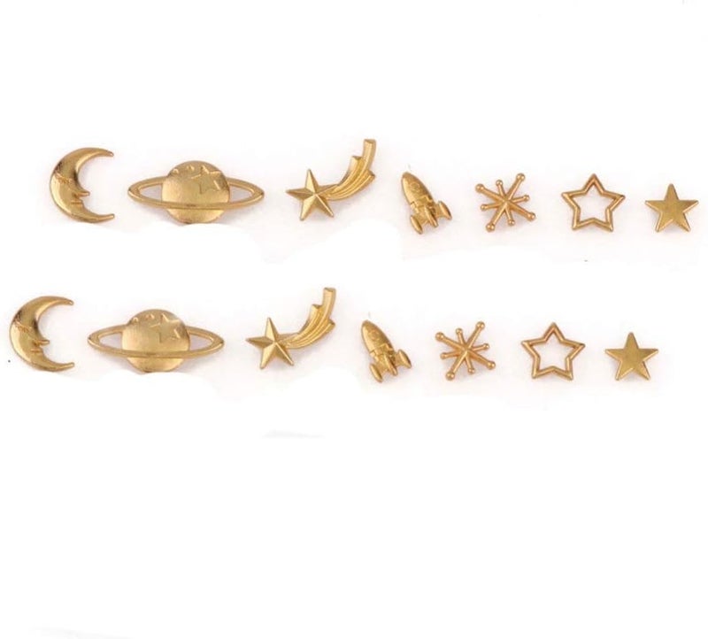 comfrt 35Pcs Moon Star Charms Resin Fillers Charms Mixed Charms Pendants for Resin Epoxy Jewelry Making (Moon Golden) - Image 5