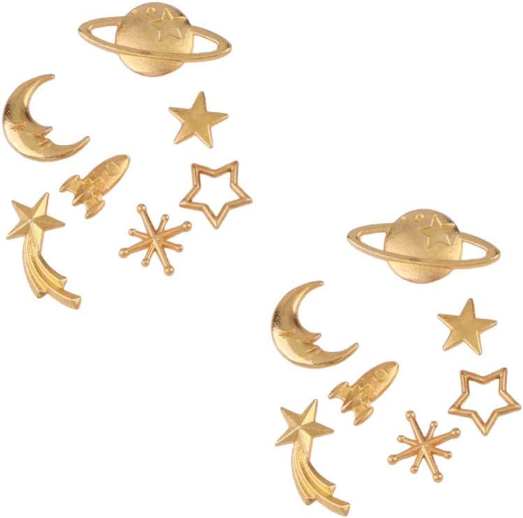 comfrt 35Pcs Moon Star Charms Resin Fillers Charms Mixed Charms Pendants for Resin Epoxy Jewelry Making (Moon Golden) - Image 4