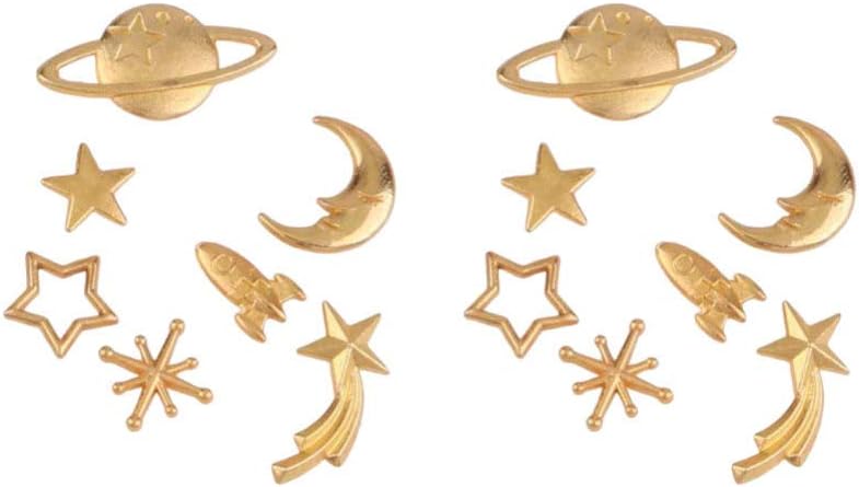 comfrt 35Pcs Moon Star Charms Resin Fillers Charms Mixed Charms Pendants for Resin Epoxy Jewelry Making (Moon Golden) - Image 3