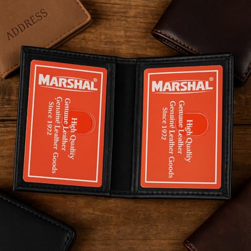 MARSHAL Slim Thin Leather Credit Card ID Mini Wallet Holder Bifold Driver's License Safe - Image 3