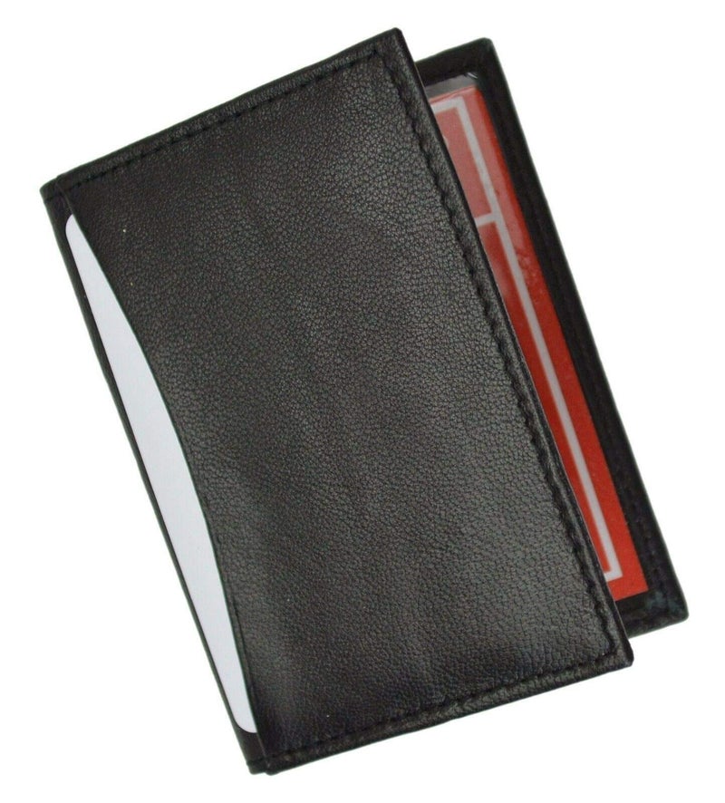 MARSHAL Slim Thin Leather Credit Card ID Mini Wallet Holder Bifold Driver's License Safe - Image 2