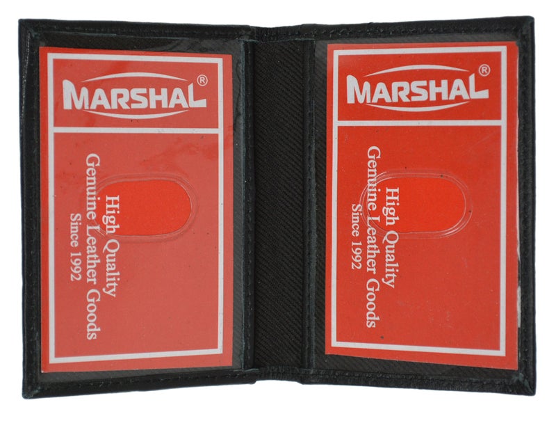 MARSHAL Slim Thin Leather Credit Card ID Mini Wallet Holder Bifold Driver's License Safe - Image 1