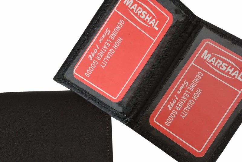 MARSHAL Slim Thin Leather Credit Card ID Mini Wallet Holder Bifold Driver's License Safe - Image 4