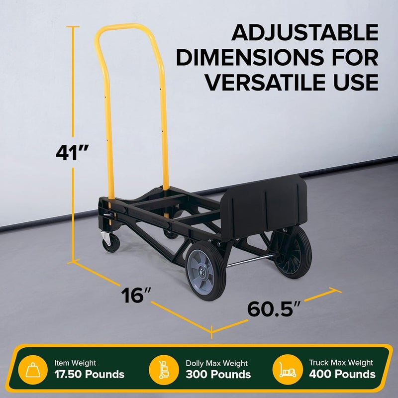 Harper Trucks Convertible Nylon Hand Truck w/ Stair Glides, 300lb Dolly & 400lb Cart Limit - Image 2