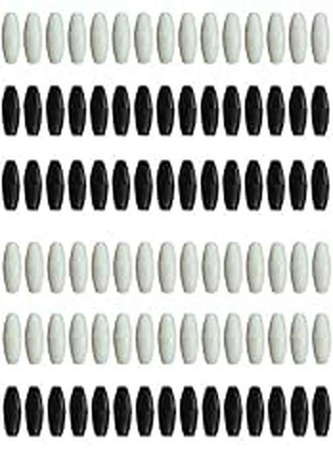 100 Pcs Breakaway Safety Clasps 2 4cm Black White Plastic Buckles For Jewelry Crafts - Image 1