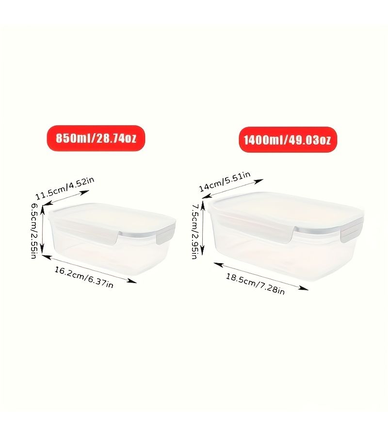 12 Pcs 6 Containers 6 Lids Food Grade PP Airtight Stackable Storage Containers Microwave And Freezer Safe Transparent Square Design For Fridge Organization Odor Proof For Veggies Meat And Eggs - Image 3