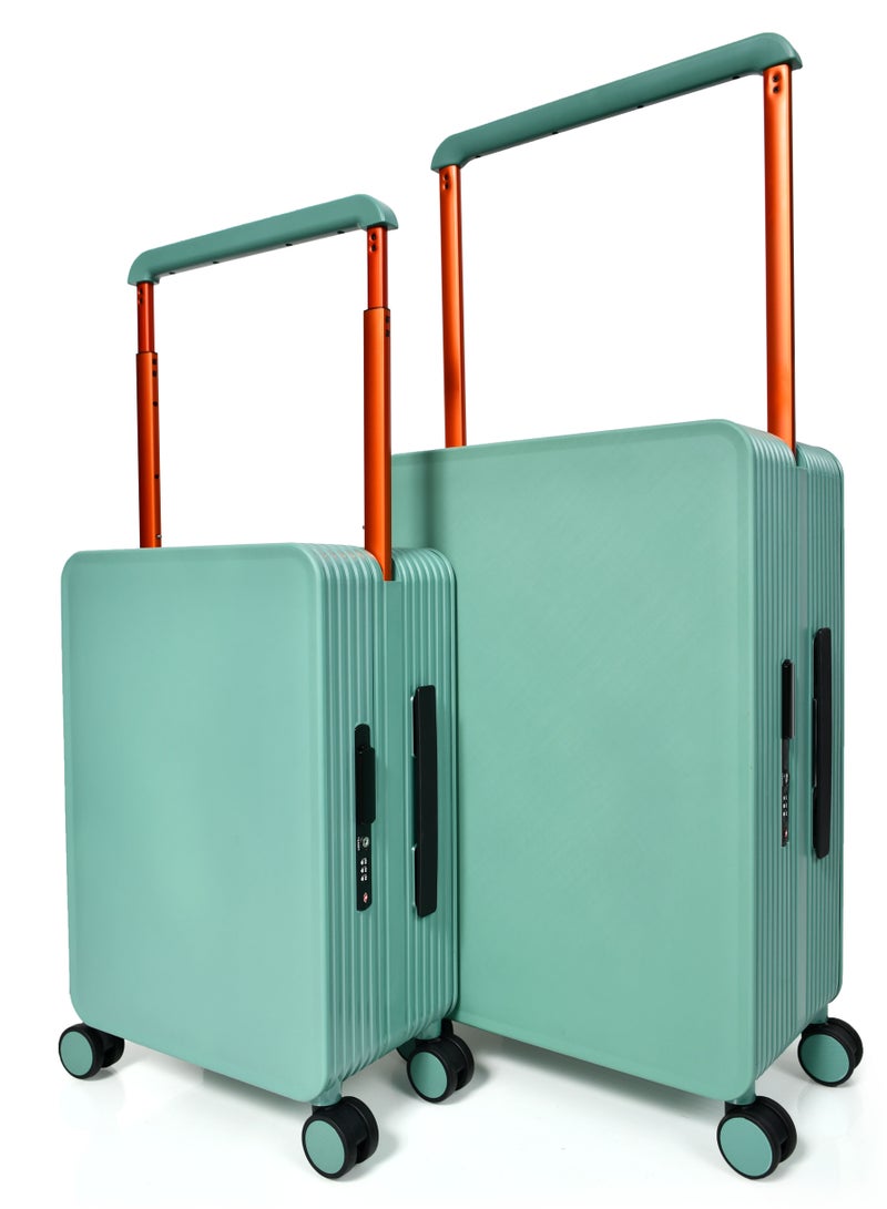 مورانو حقيبة سفر متينة للجنسين من Morano خفيفة الوزن، حقيبة باربع بعجلات دوارة مع قفل مدمج من TSA (2-قطع, أخضر) مقاسات 20''-24'' إنش. - Image 1