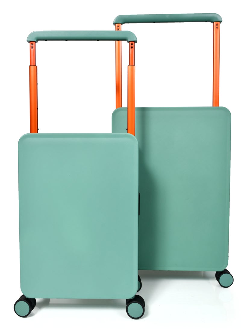 مورانو حقيبة سفر متينة للجنسين من Morano خفيفة الوزن، حقيبة باربع بعجلات دوارة مع قفل مدمج من TSA (2-قطع, أخضر) مقاسات 20''-24'' إنش. - Image 2