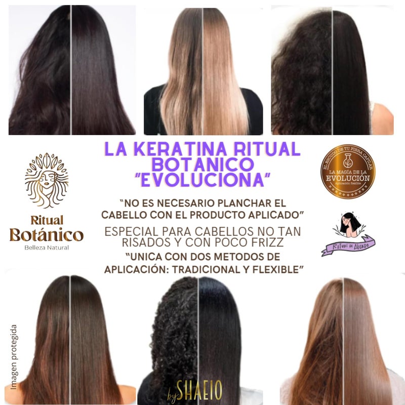 SHAEIO RITUAL BOTANICO Keratina para Alisar el Pelo 250ML + Kit Crecimiento Acelerado y Ultra Reparador S.O.S: Shampoo de Cebolla, Acondicionador Intensivo PLEX, Termoprotector para Cabello + Aplicador - Image 5