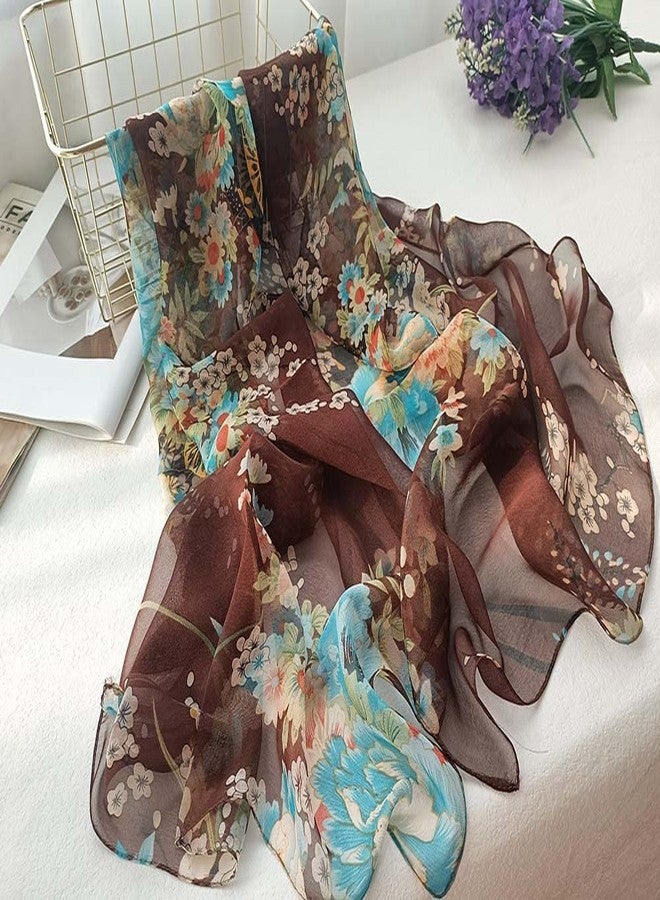 Acotavie Scarfs for Women Lightweight Fashion Scarves Print Floral Pattern Scarf Shawl Wraps (A10) - Image 3