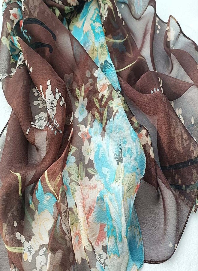 Acotavie Scarfs for Women Lightweight Fashion Scarves Print Floral Pattern Scarf Shawl Wraps (A10) - Image 4