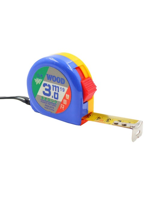 3 Meter Measuring Tape - Plastic Round Case, White Blade, Double-Sided Printing, Durable Metal Tape