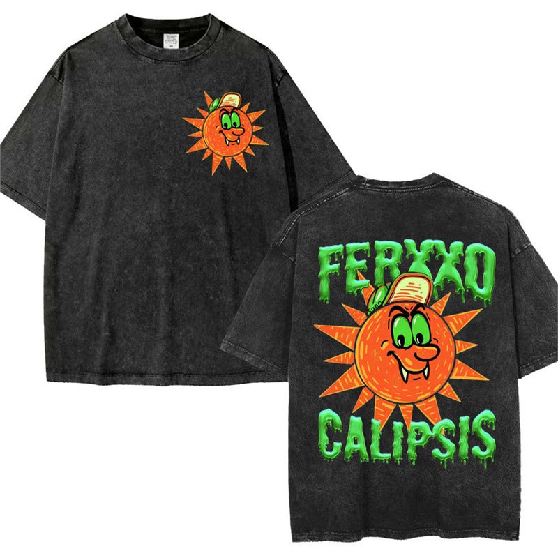 Feid Ferxxo World Tour 2024 Retro Washed T Shirt Men Women 9 - Image 4