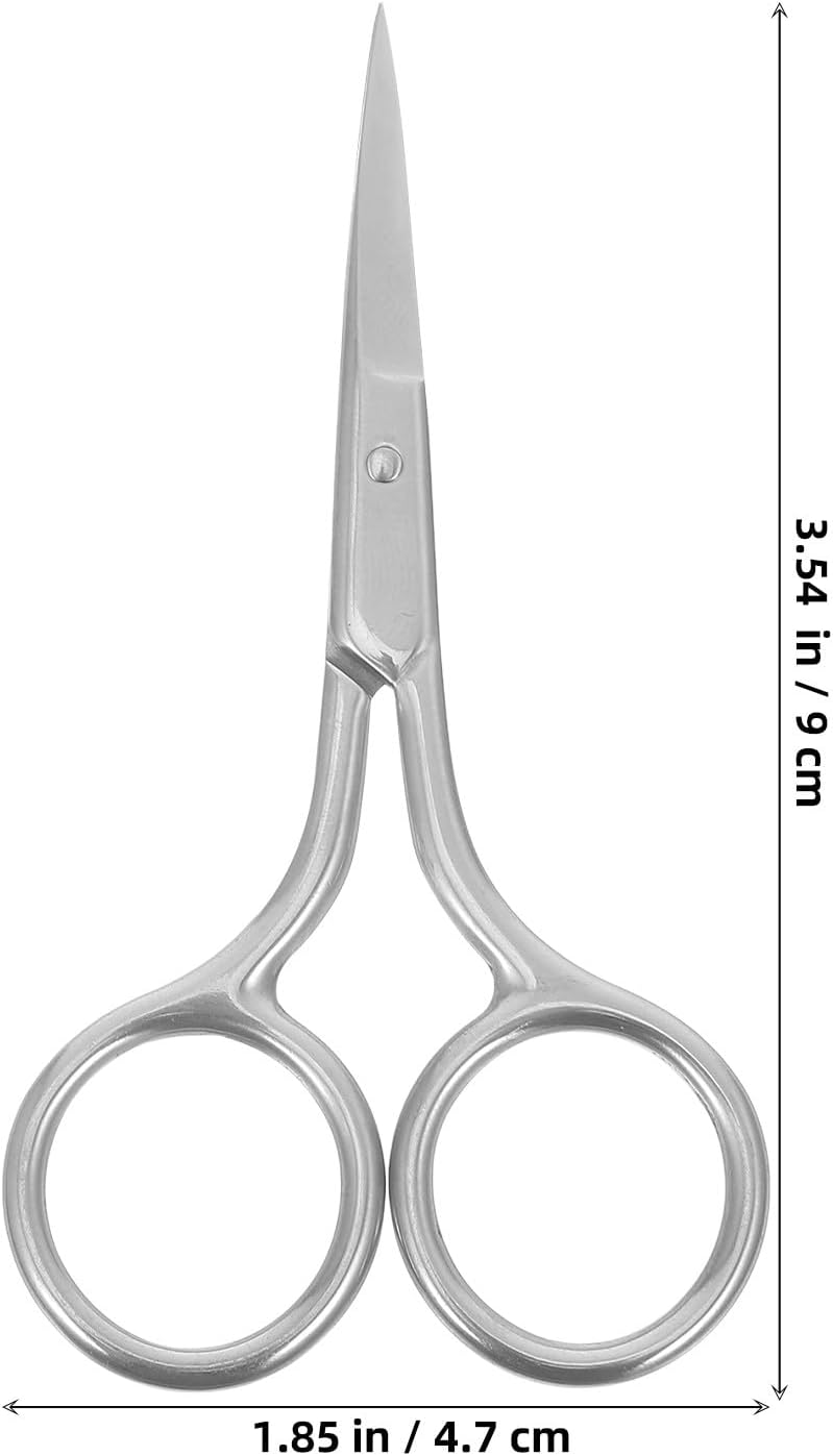 OSALADI Wear-resistant Stainless Steel Nose Hair and Eyebrow Scissors with Straight Tip, Compact Multi-function Grooming Tool for Home Personal Care - Image 2