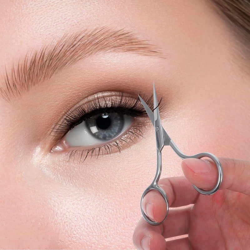 OSALADI Wear-resistant Stainless Steel Nose Hair and Eyebrow Scissors with Straight Tip, Compact Multi-function Grooming Tool for Home Personal Care - Image 5
