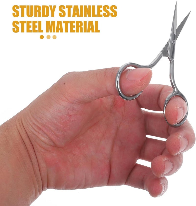 OSALADI Wear-resistant Stainless Steel Nose Hair and Eyebrow Scissors with Straight Tip, Compact Multi-function Grooming Tool for Home Personal Care - Image 4