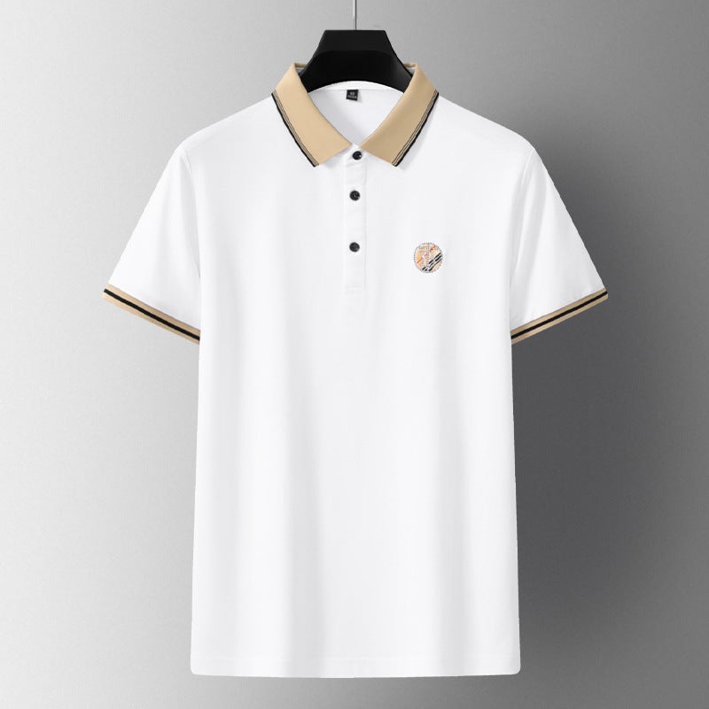 Men's Short Sleeve Polo Shirt Casual Pique Knit Top - Image 2