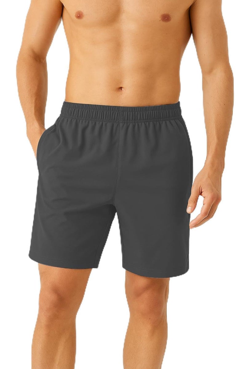 NEVER LOSE Running & Gym Workout Shorts with Pockets | Quick Dry Half Pant for Man | Stylish Men Shorts, Sports Shorts for Men & Boys | Bermuda Pants All Season Wear (in, Alpha, L, Regular, D.Grey) - Image 1