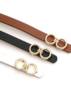 Shein 3pcs/set Women's Multi-color Round Buckle Thin Belt  - Image 2