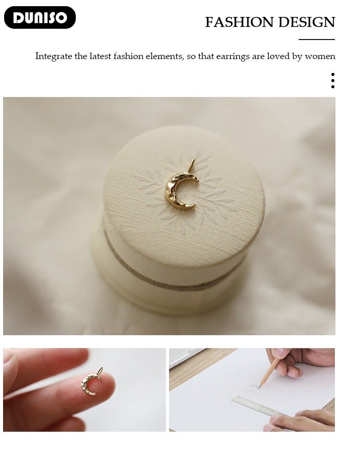 DUNISO Moon Pendant Necklace For Women and Girls,925 Sterling Silver Electroplating 14K Gold Necklace,Trendy Fashion Accessories with a Unique Minimalist Vibe Fashion Jewelry Dress Accessories, for Women Girls Birthday Anniversary Jewelry Gift - Image 5