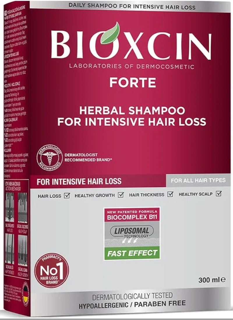 BIOXCIN - Forte Herbal Shampoo For Intensive Hair Fall 300ml - Image 1