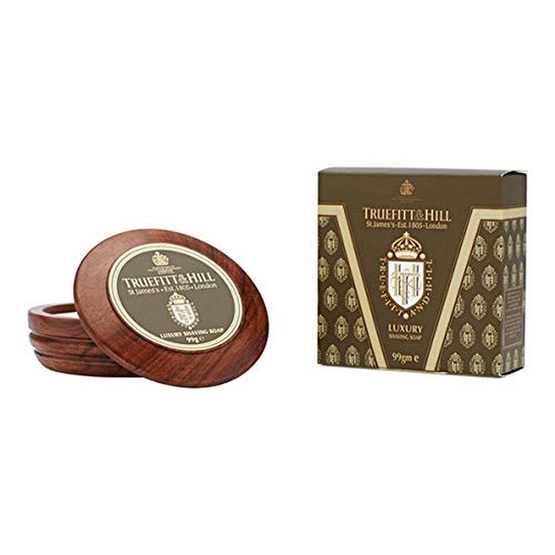Truefitt  Hill Luxury Shaving Soap in Acacia Wood Bowl  Traditional  Hydrating Rich Lather for a Closer Smoother Shave Gentle on Sensitive Skin Perfect for Refills  33 oz