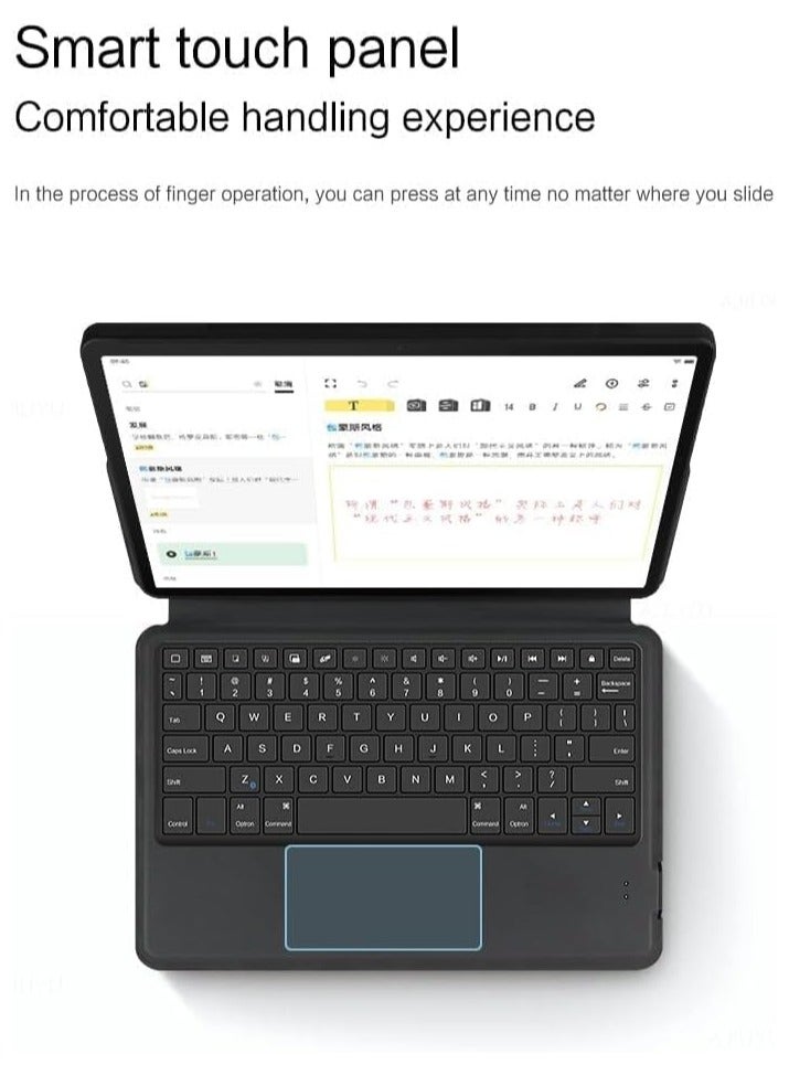 عام لوحة مفاتيح متوافقة مع سامسونج جالاكسي تاب ايه 9 بلس 11 بوصة 2023 لوحة مفاتيح تعمل باللمس بلوتوث حافظة جلدية لجهاز تاب ايه 9 + تابلت - Image 3