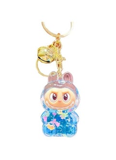 Arabest Cute Kawaii Floating Glitter Labubu Keychain,Labubu Monsters Decoration,Liquid Clear Acrylic Key Ring Accessories  - Image 1