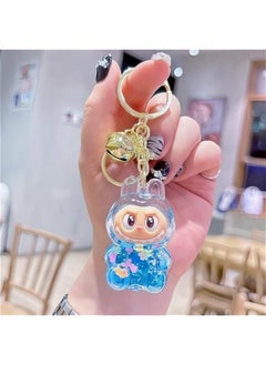Arabest Cute Kawaii Floating Glitter Labubu Keychain,Labubu Monsters Decoration,Liquid Clear Acrylic Key Ring Accessories  - Image 2