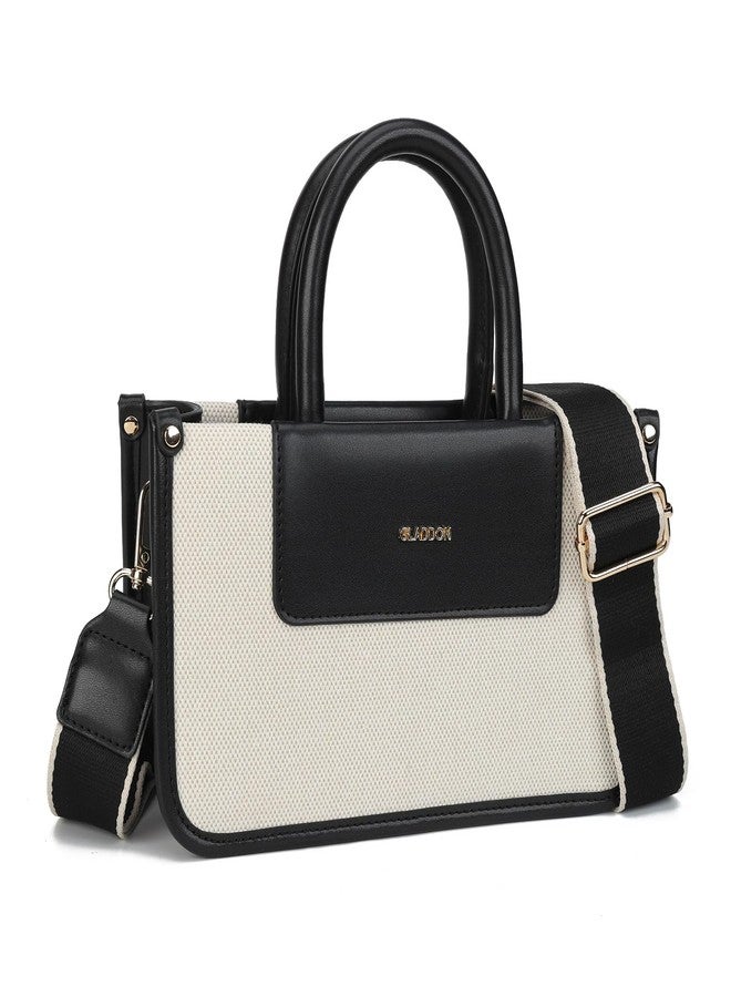Gladdon Small Women Shoulder Purses with Wide Strap Trendy Satchel Bag for Ladies Crossbody Black - Image 1