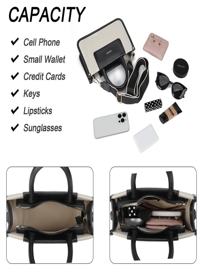 Gladdon Small Women Shoulder Purses with Wide Strap Trendy Satchel Bag for Ladies Crossbody Black - Image 5