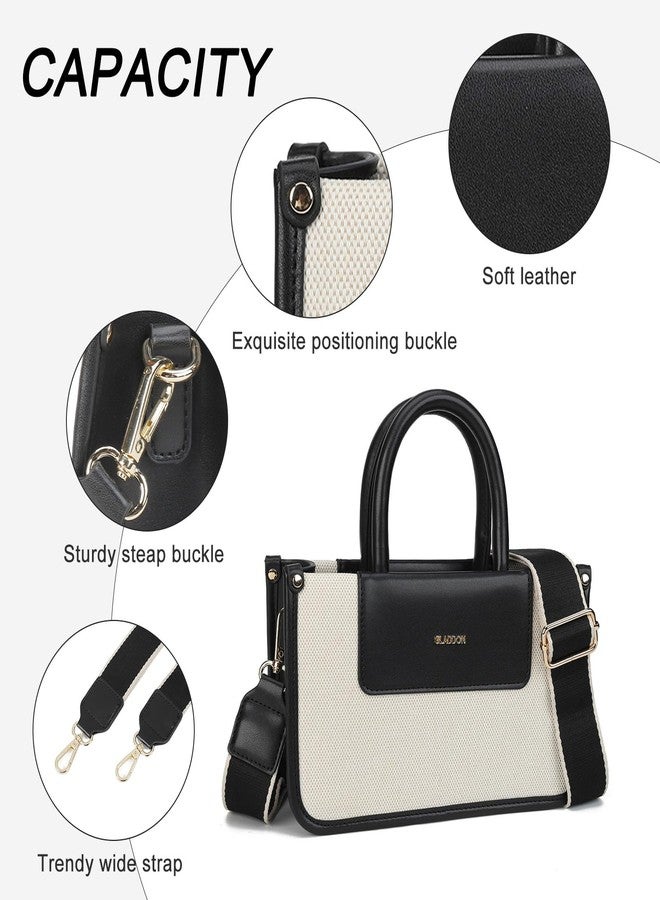 Gladdon Small Women Shoulder Purses with Wide Strap Trendy Satchel Bag for Ladies Crossbody Black - Image 4