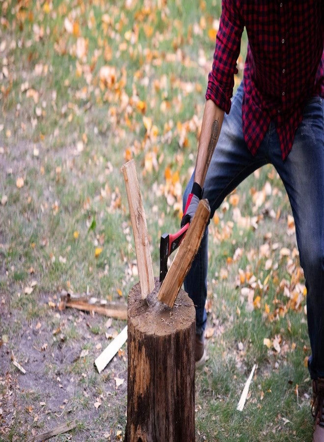 INTERTOOL Hatchet, Wood Axe, Small Camp Hand Axe, 1.3 lbs, Firewood, Camping, Chopping, Splitting, Throwing, Shock Absorbing Fiberglass Anti-Slip Handle, 15" HT-0261 - Image 2