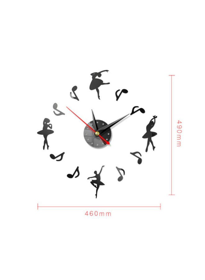 ساعة حائط بنمط فن الباليه أسود 14x10x4سم - Image 3