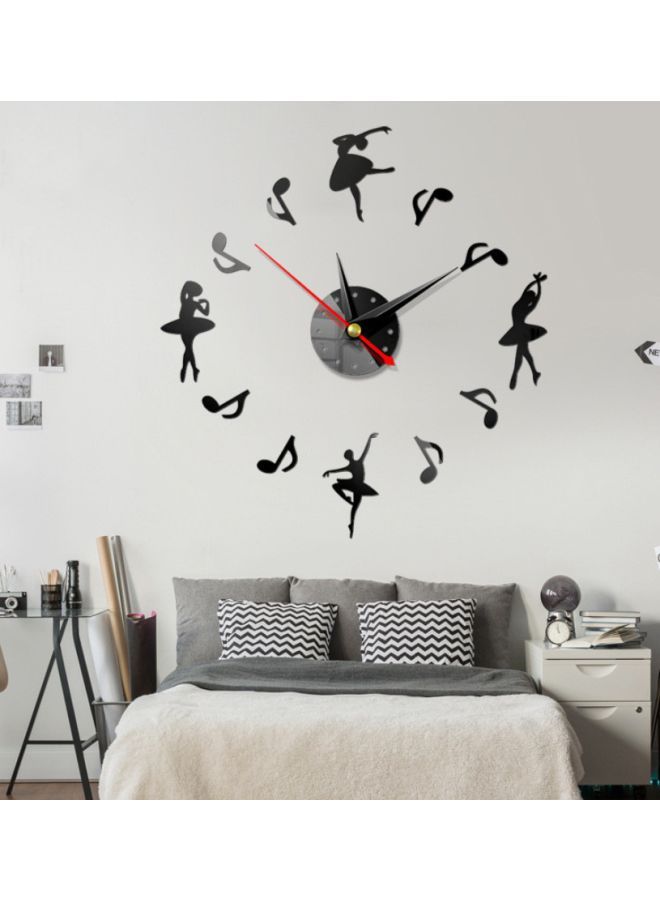 ساعة حائط بنمط فن الباليه أسود 14x10x4سم - Image 2