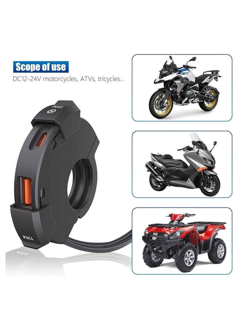 Generic USB charger type C for motorcycles waterproof to dual USB phone charger motorcycle charger SAE to USB car dual fast adapter motorcycle USB charger motorcycle adapter USB charger  - Image 1
