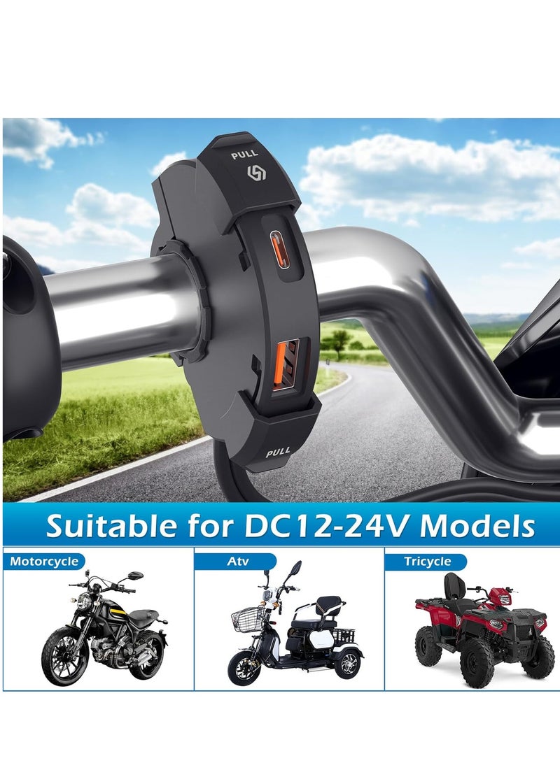 Generic USB charger type C for motorcycles waterproof to dual USB phone charger motorcycle charger SAE to USB car dual fast adapter motorcycle USB charger motorcycle adapter USB charger  - Image 3