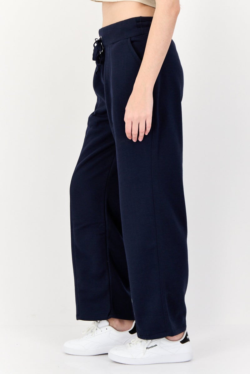 BSP Women Sportswear Fit Drawstring Outdoor Sweatpants, Navy - Image 4