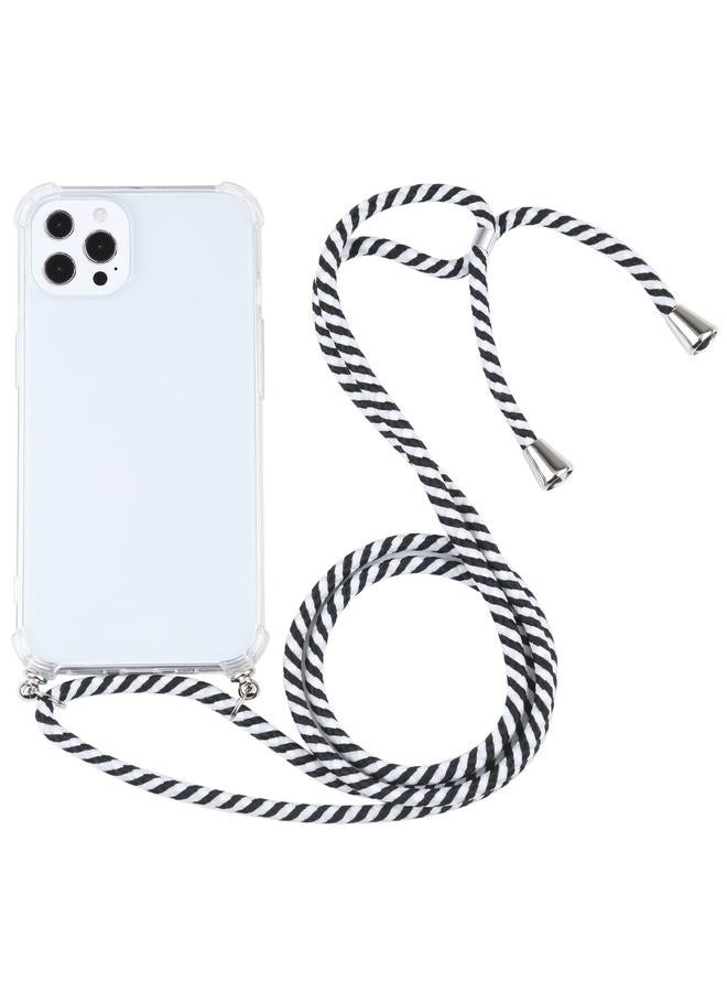 Zaboon Case For iPhone 13 Pro Max Four-corner Shockproof Transparent TPU Protective Case with Lanyard - Image 1