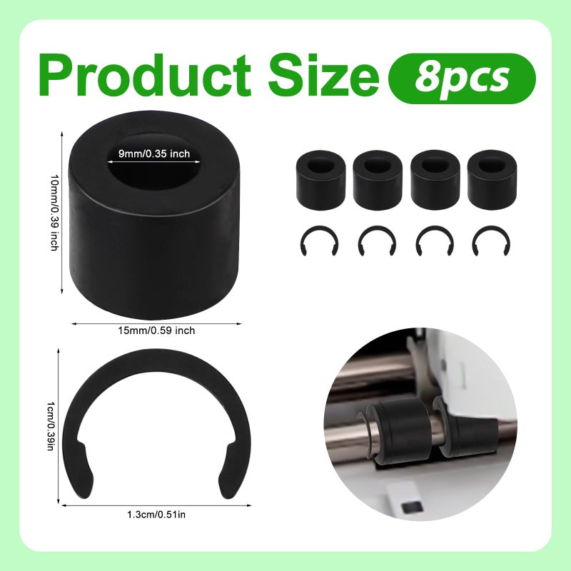 PEUTIER 4pcs Rubber Roller Resolution for Cricut Maker and 4pcs Rubber Roller Replacement, Retaining Clip Rings Compatible with Cricut Maker, Keep Rubber Roller from Moving - Image 2