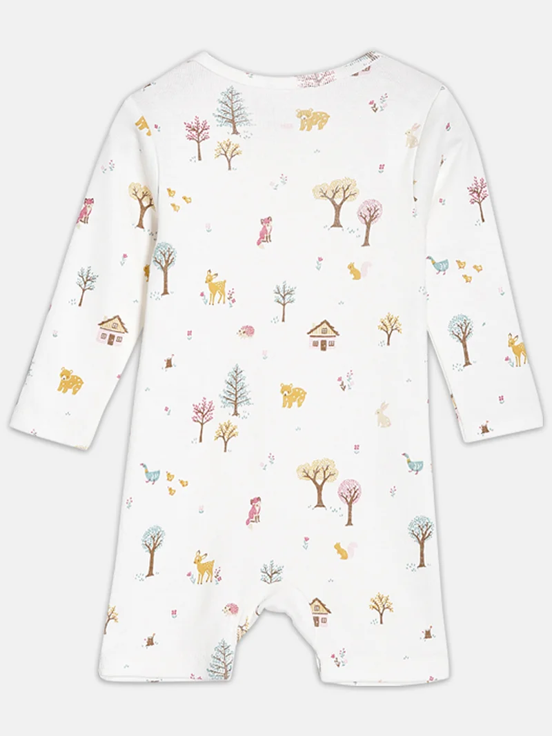 Broon Broon Infant Boys Grey and Off White Printed Organic Cotton Rompers Pack of 2